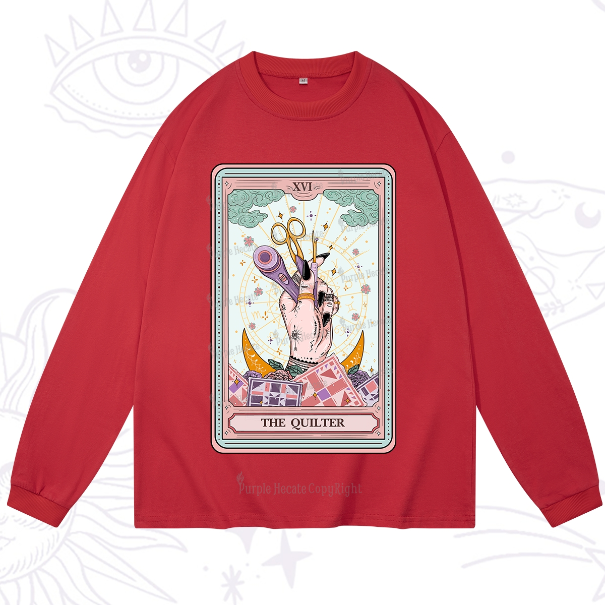 Purplehecate The Quilter Tarot Card Long Sleeve T-Shirt
