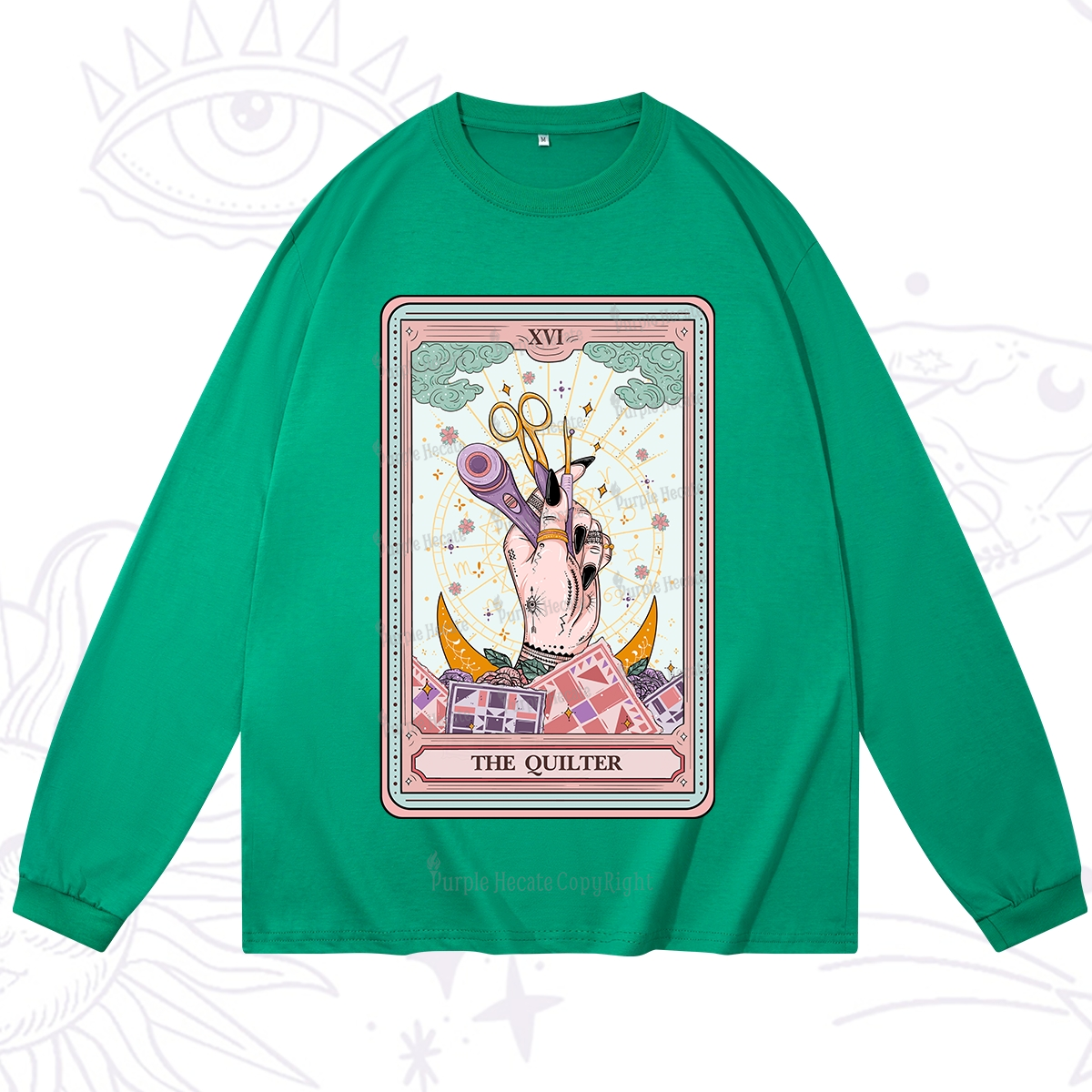 Purplehecate The Quilter Tarot Card Long Sleeve T-Shirt