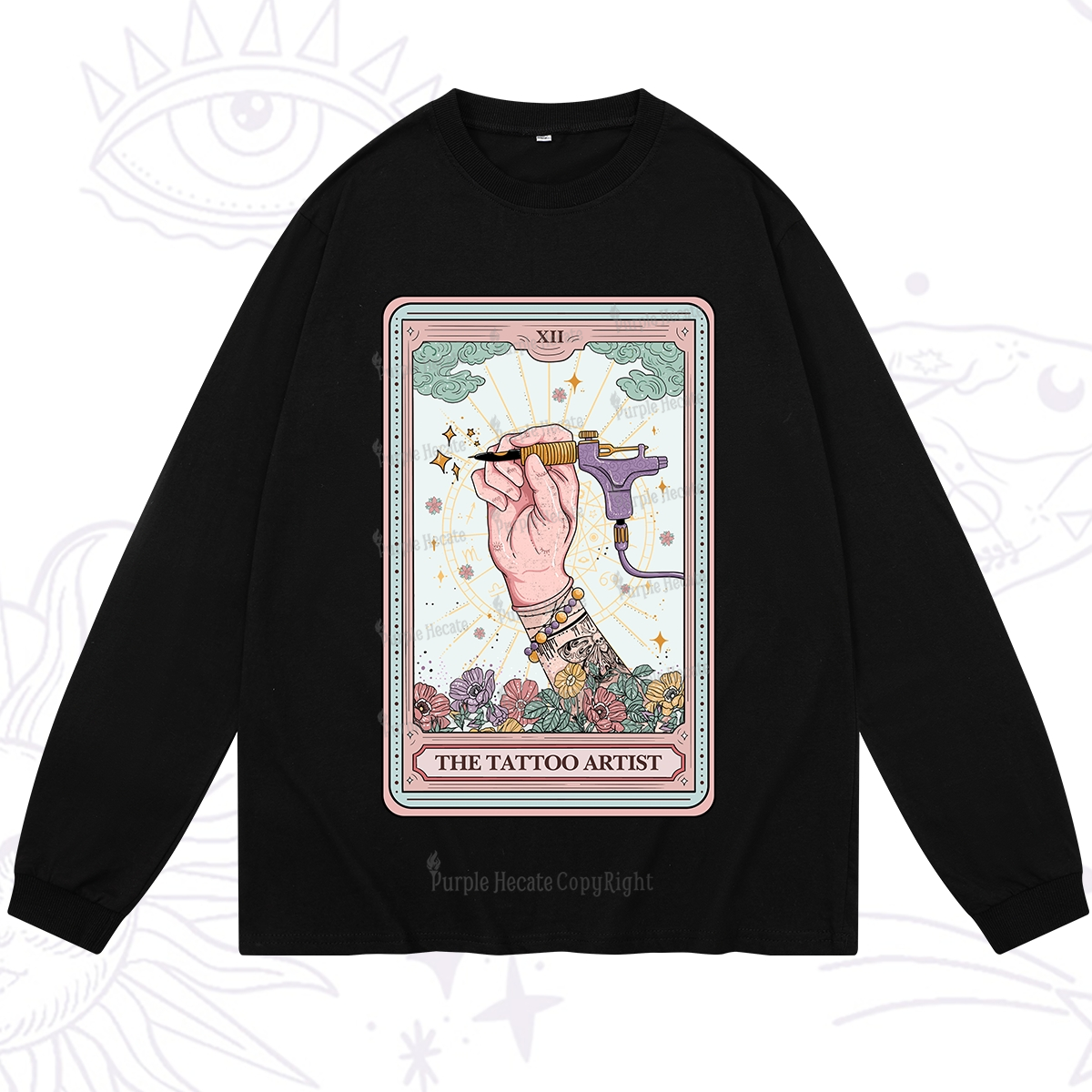 Purplehecate The Tattoo Artist Tarot Card Long Sleeve T-Shirt