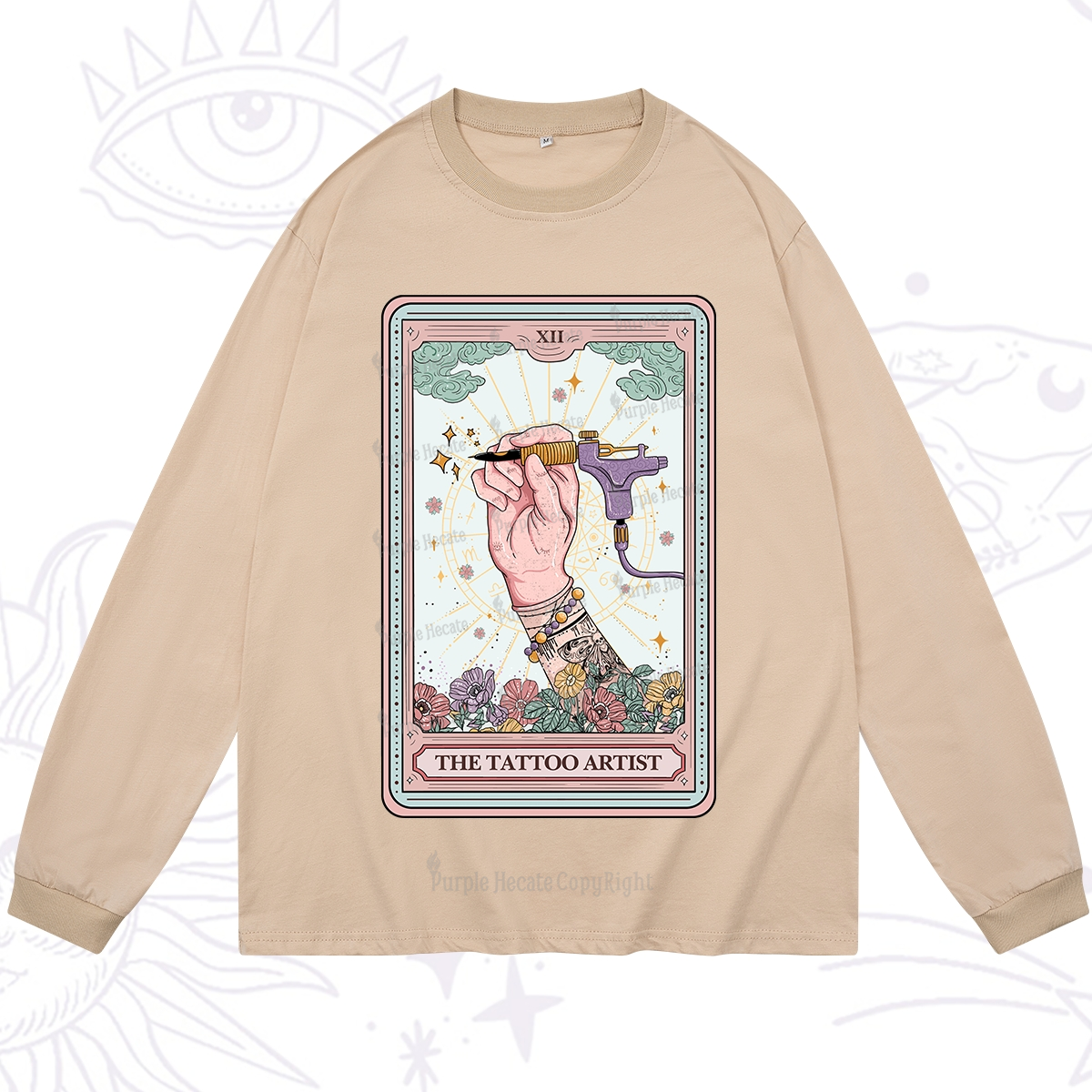 Purplehecate The Tattoo Artist Tarot Card Long Sleeve T-Shirt