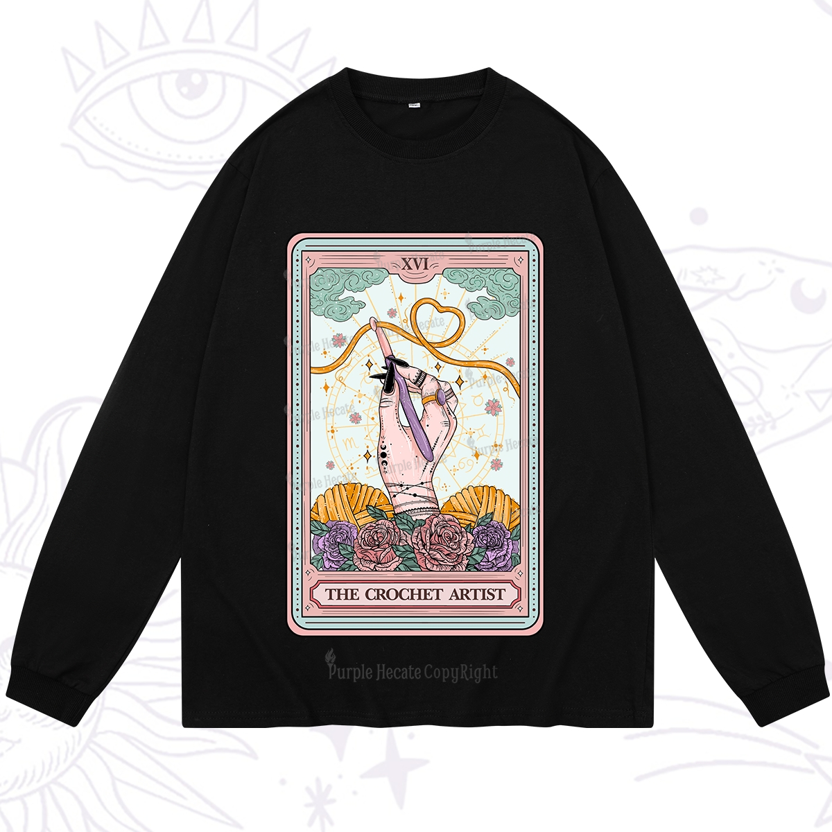 Purplehecate The Crochet Artist Tarot Card Long Sleeve T-Shirt