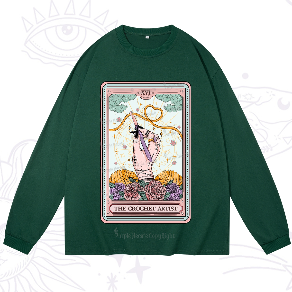 Purplehecate The Crochet Artist Tarot Card Long Sleeve T-Shirt
