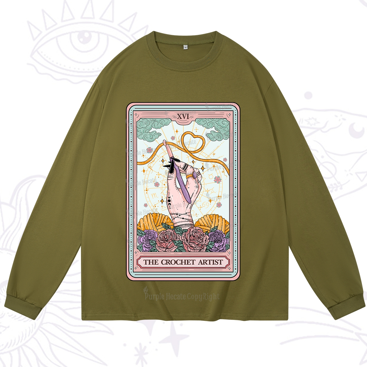 Purplehecate The Crochet Artist Tarot Card Long Sleeve T-Shirt