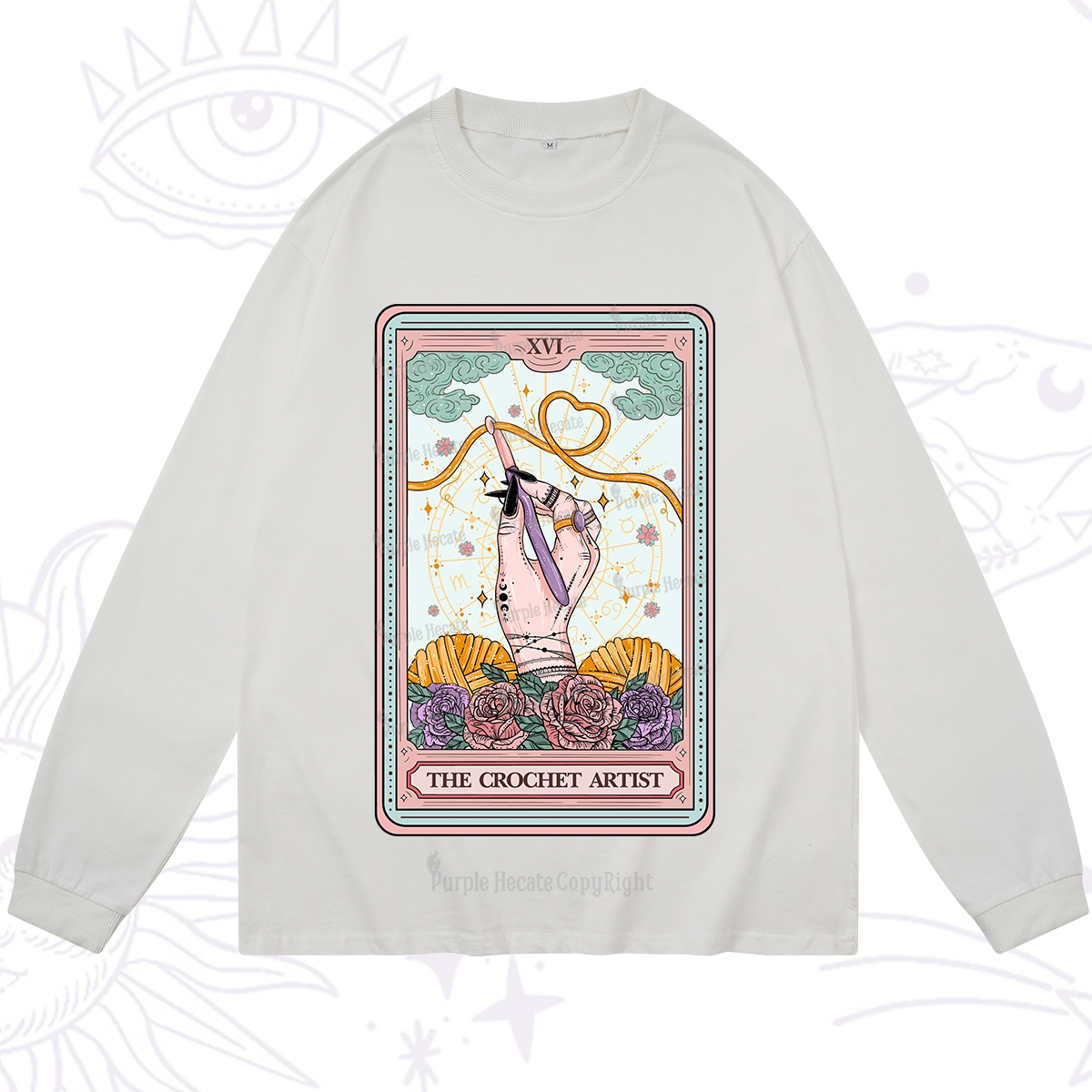 Purplehecate The Crochet Artist Tarot Card Long Sleeve T-Shirt
