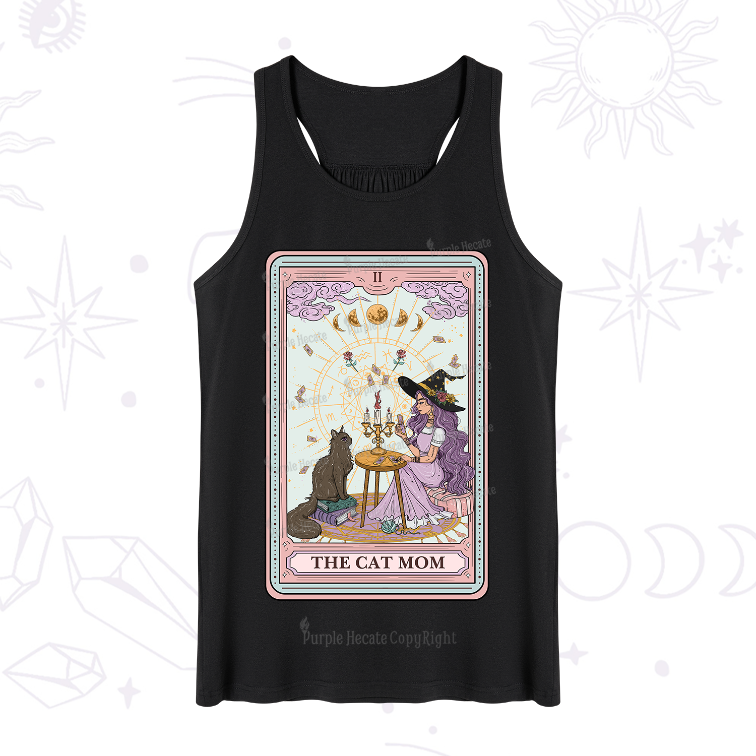 Purplehecate The Cat Witch Mom Tarot Tank