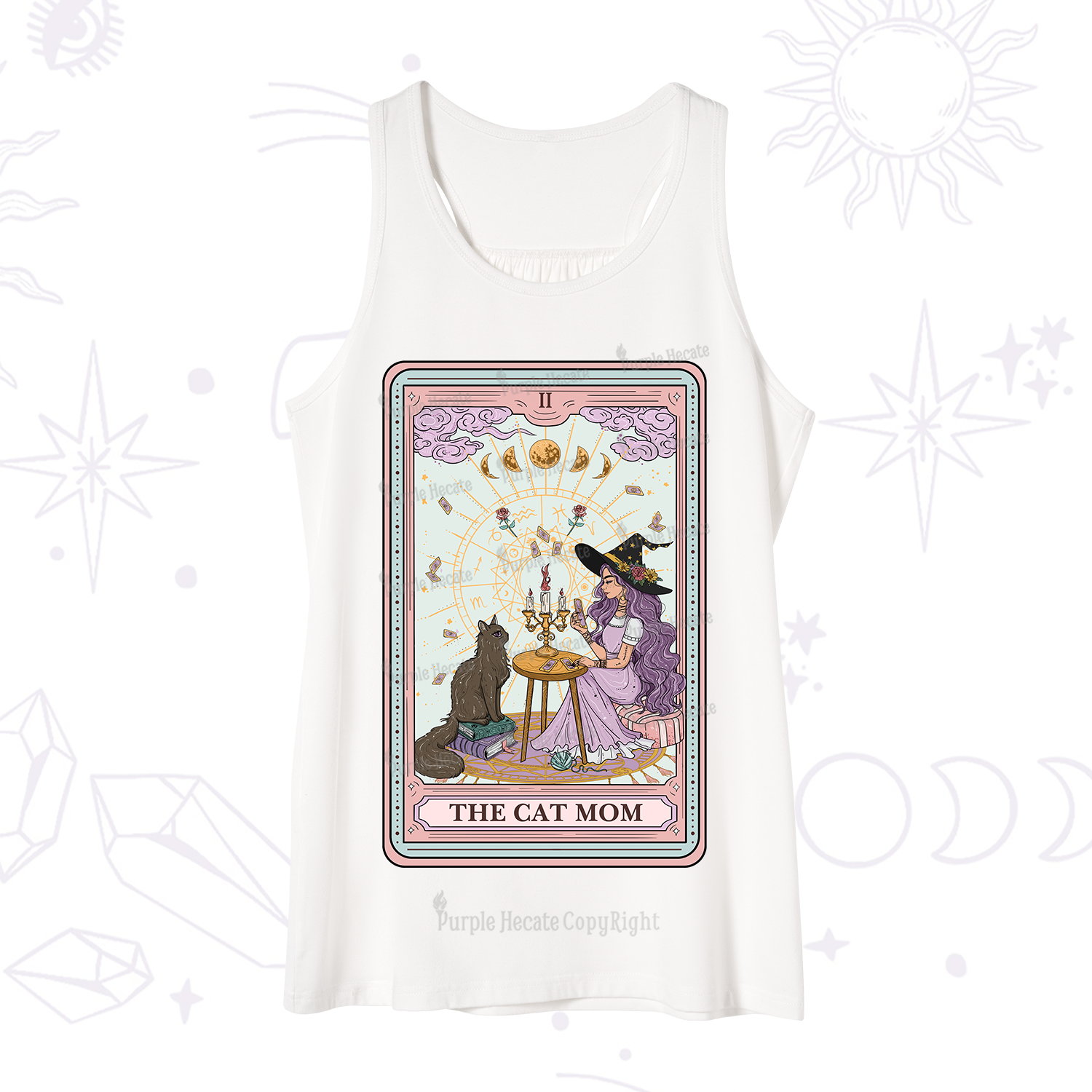 Purplehecate The Cat Witch Mom Tarot Tank