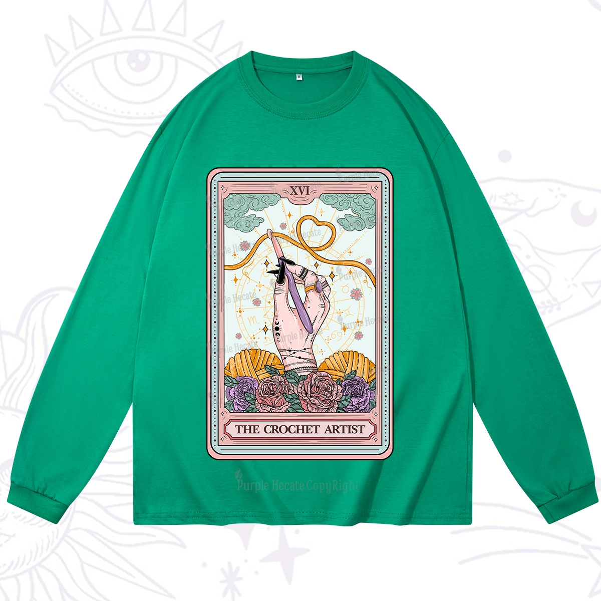 Purplehecate The Crochet Artist Tarot Card Long Sleeve T-Shirt