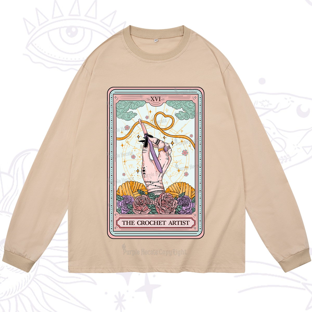 Purplehecate The Crochet Artist Tarot Card Long Sleeve T-Shirt