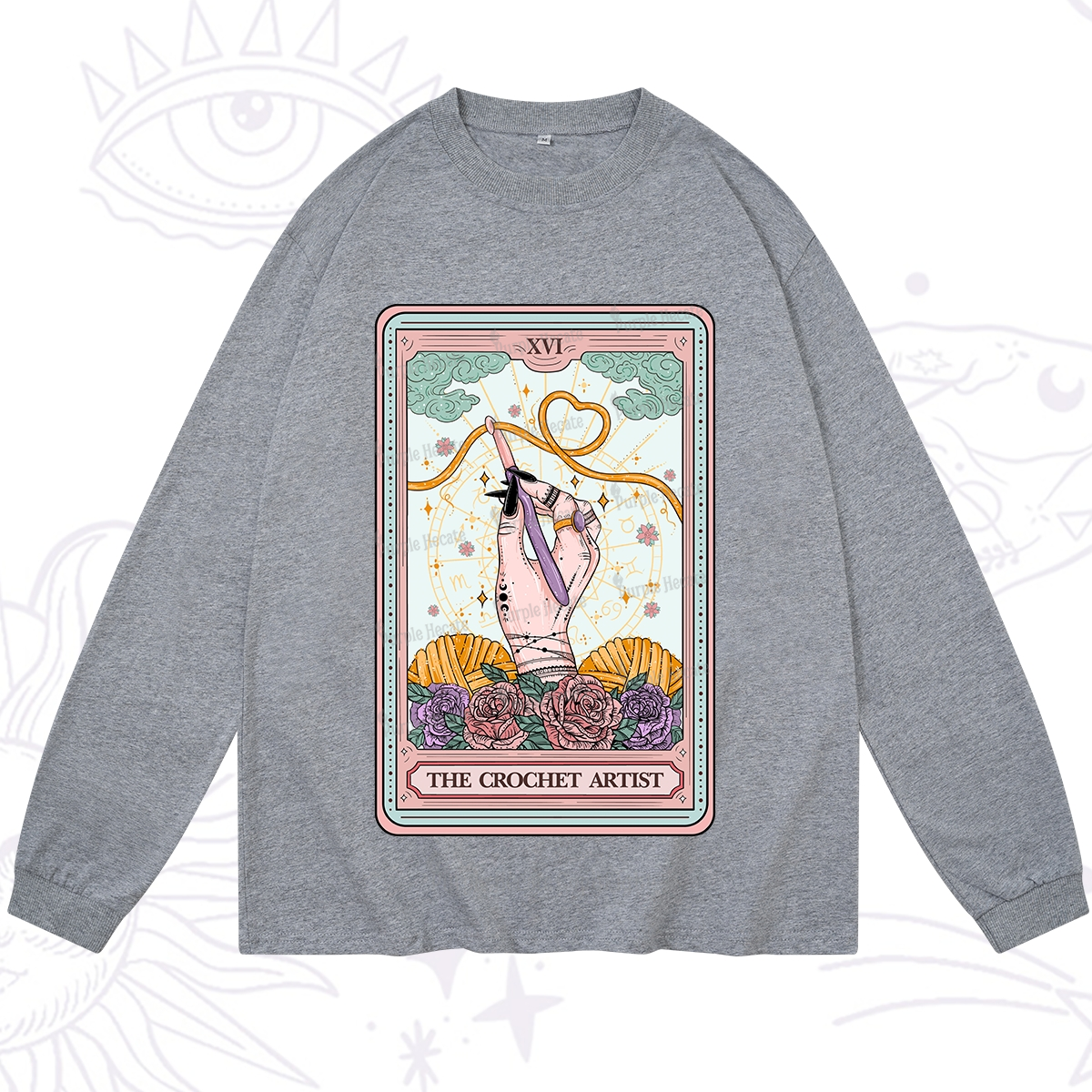 Purplehecate The Crochet Artist Tarot Card Long Sleeve T-Shirt