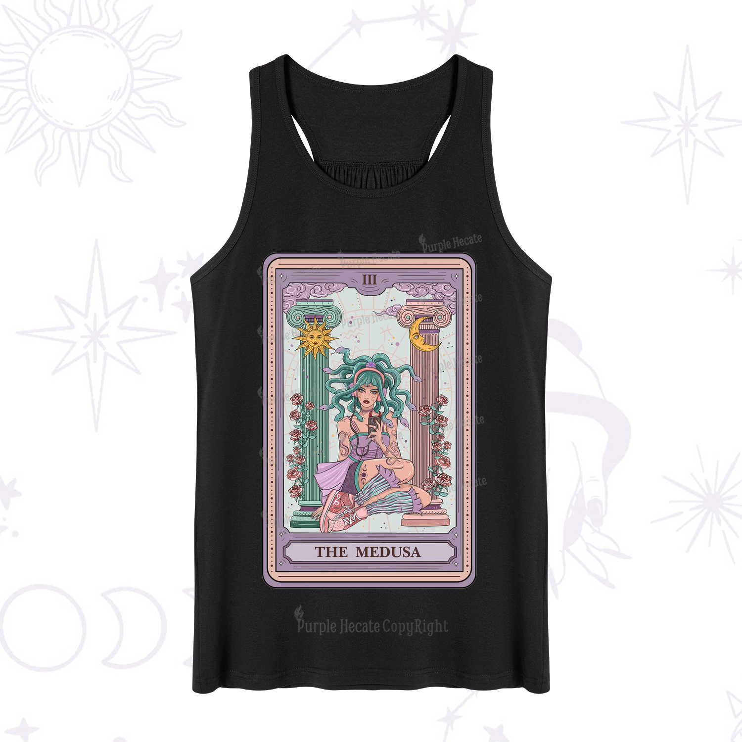 Purplehecate The Fashionable Medusa Tarot Card Tank