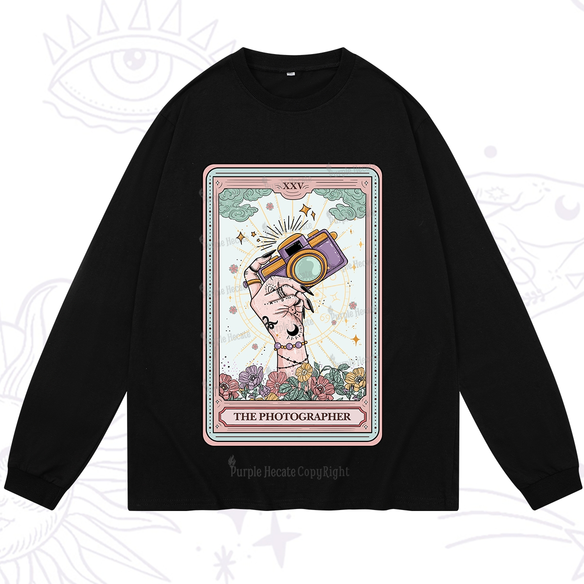 Purplehecate The Photographer Tarot Card Long Sleeve T-Shirt