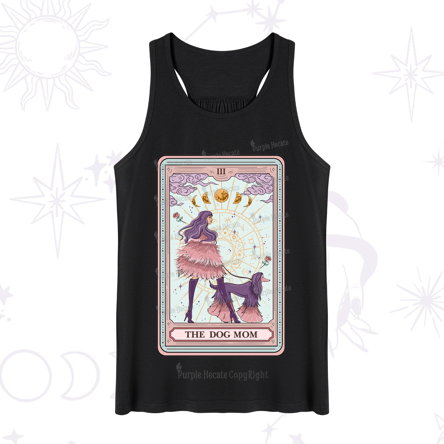 Purplehecate The Fashionable Dog Mom Tarot Card Tank