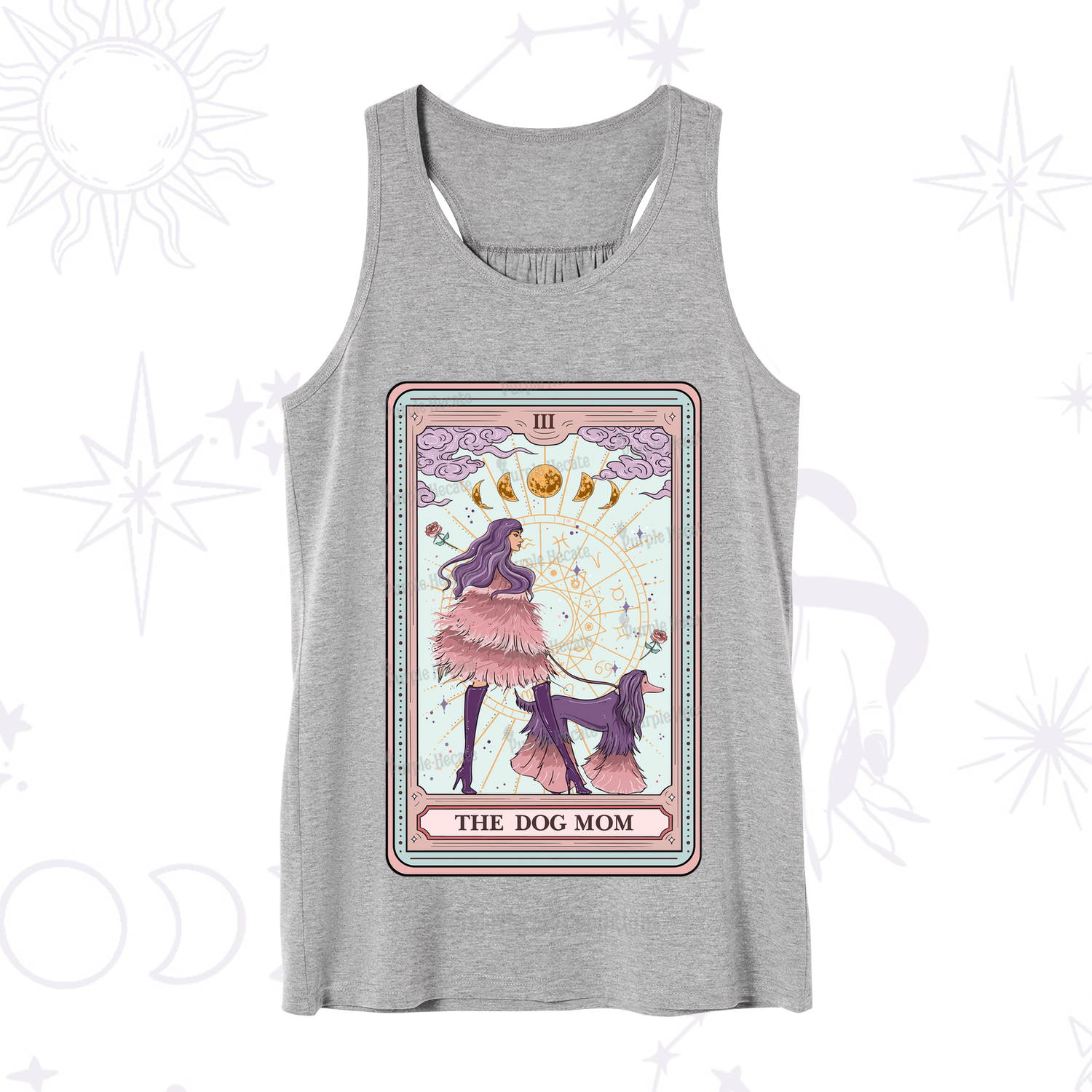 Purplehecate The Fashionable Dog Mom Tarot Card Tank