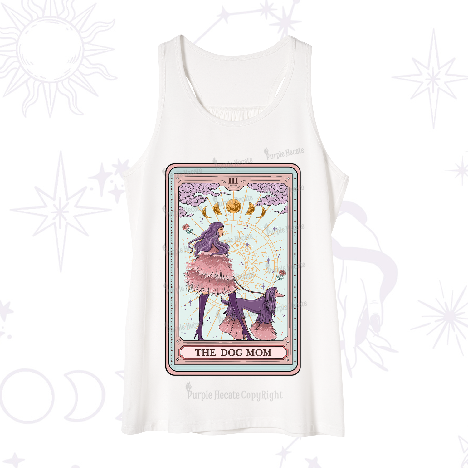 Purplehecate The Fashionable Dog Mom Tarot Card Tank