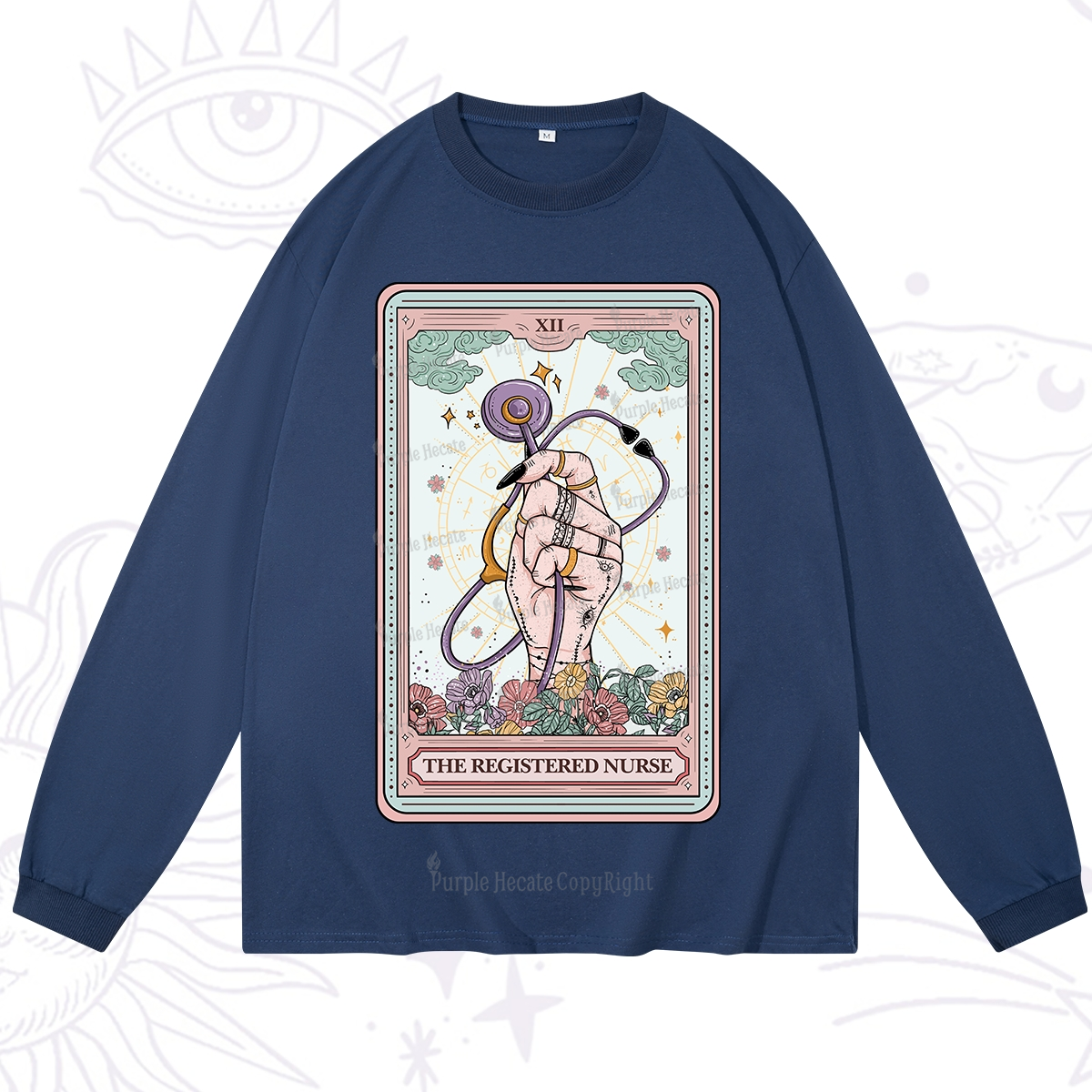 Purplehecate The Registered Nurse Tarot Card Long Sleeve T-Shirt