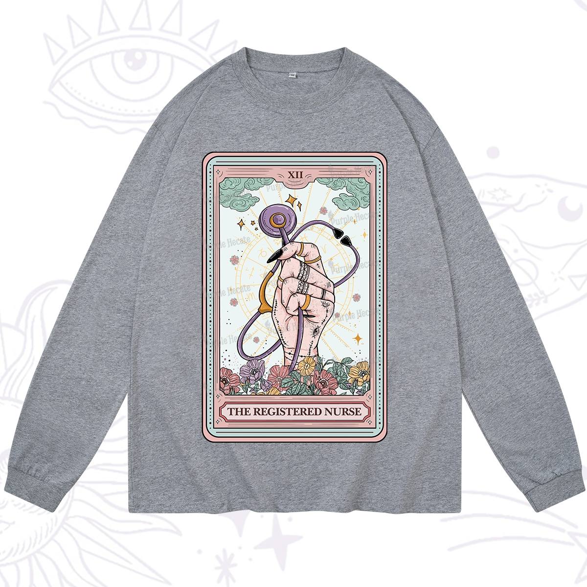 Purplehecate The Registered Nurse Tarot Card Long Sleeve T-Shirt