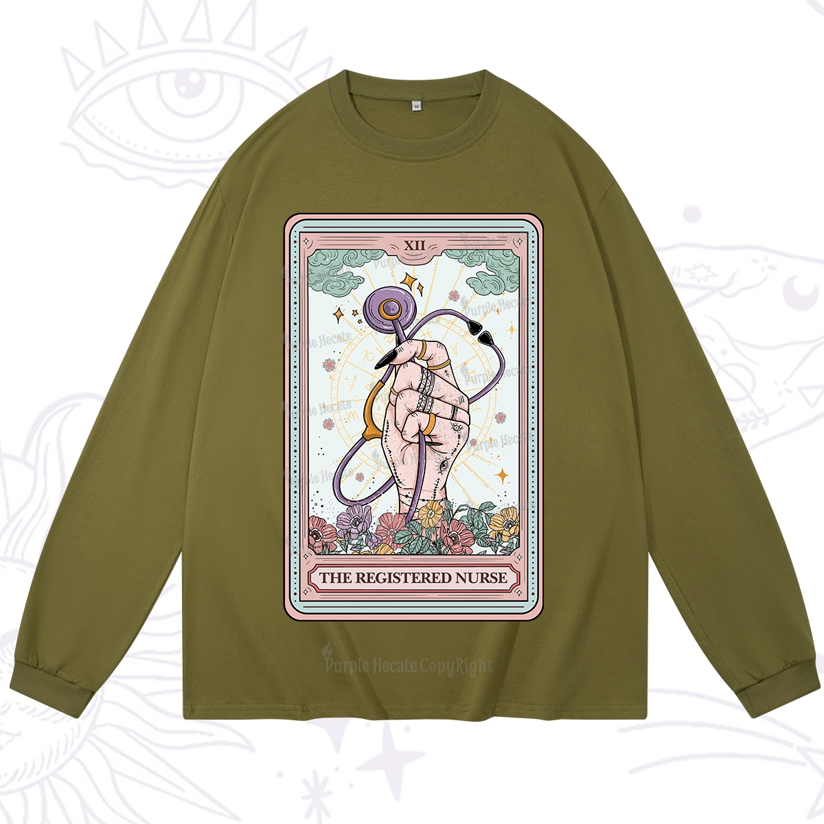 Purplehecate The Registered Nurse Tarot Card Long Sleeve T-Shirt