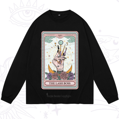 Purplehecate The Lash Boss Tarot Card Long Sleeve T-Shirt