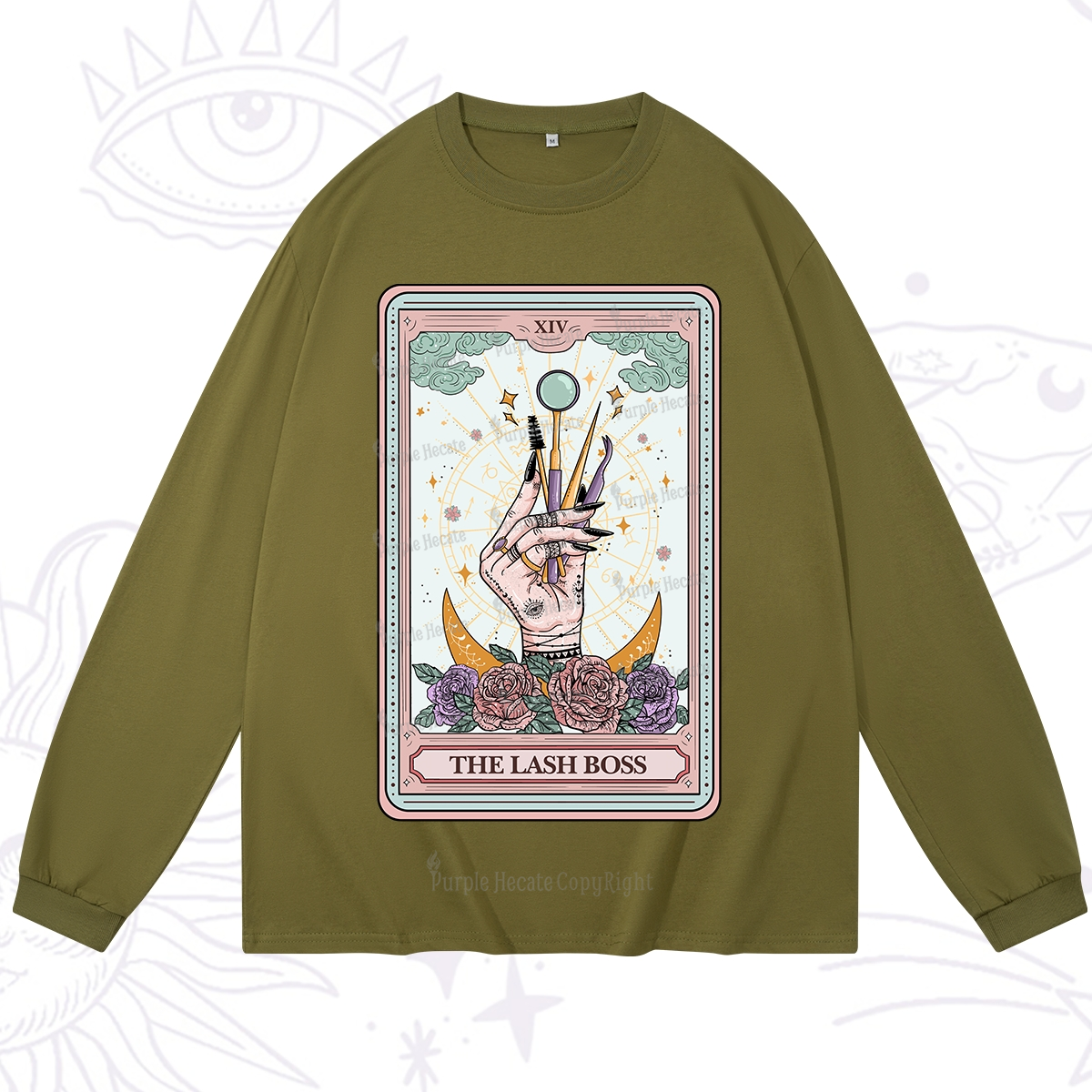 Purplehecate The Lash Boss Tarot Card Long Sleeve T-Shirt