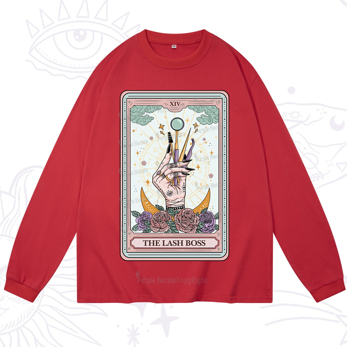 Purplehecate The Lash Boss Tarot Card Long Sleeve T-Shirt