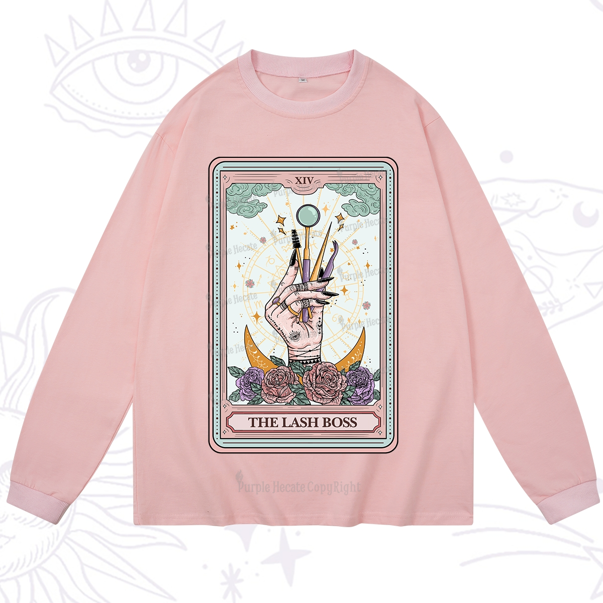 Purplehecate The Lash Boss Tarot Card Long Sleeve T-Shirt