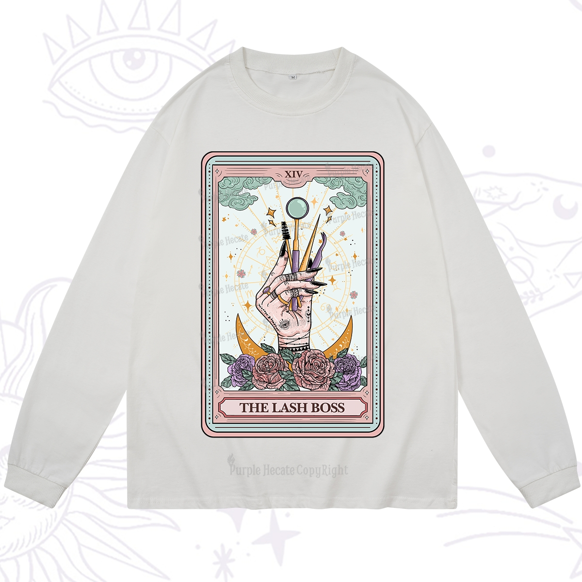 Purplehecate The Lash Boss Tarot Card Long Sleeve T-Shirt