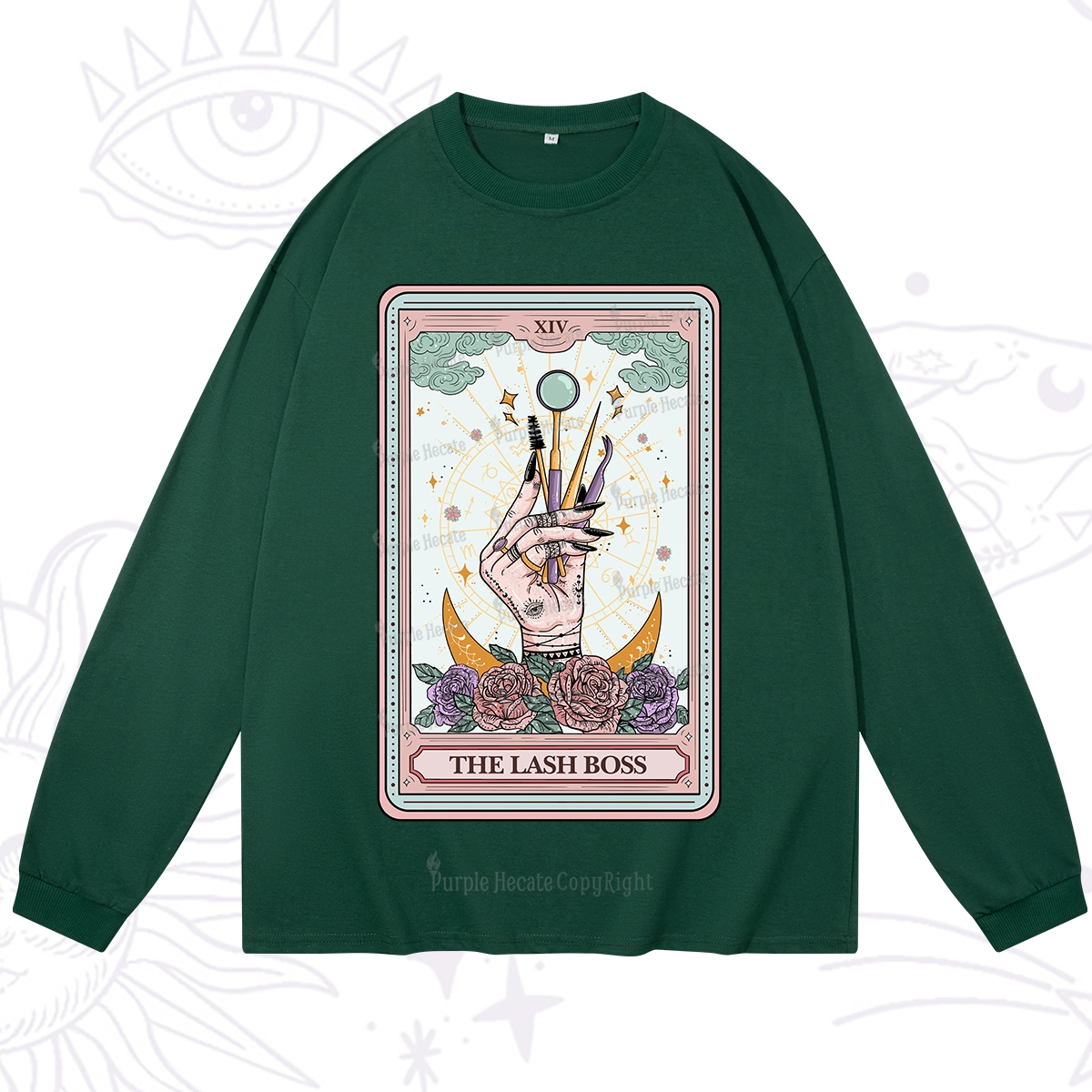 Purplehecate The Lash Boss Tarot Card Long Sleeve T-Shirt