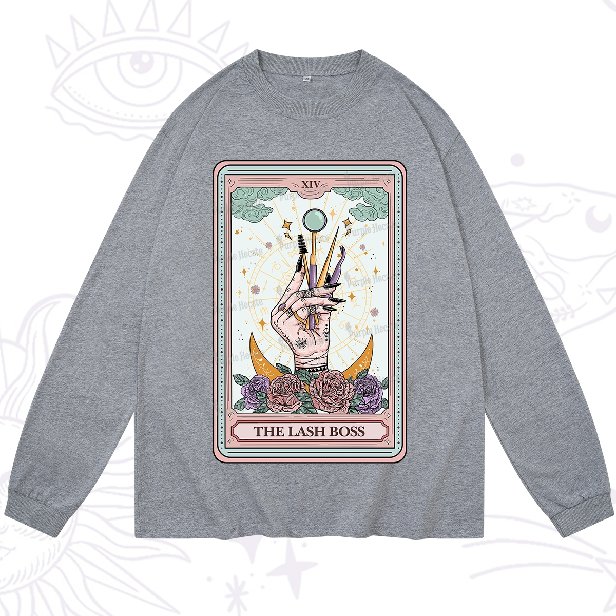 Purplehecate The Lash Boss Tarot Card Long Sleeve T-Shirt