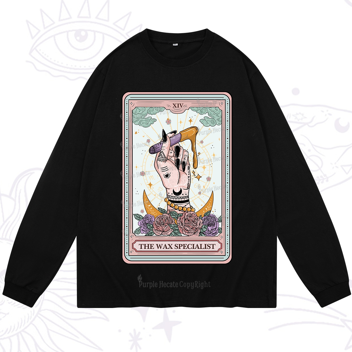 Purplehecate The Wax Specialist Tarot Card Long Sleeve T-Shirt