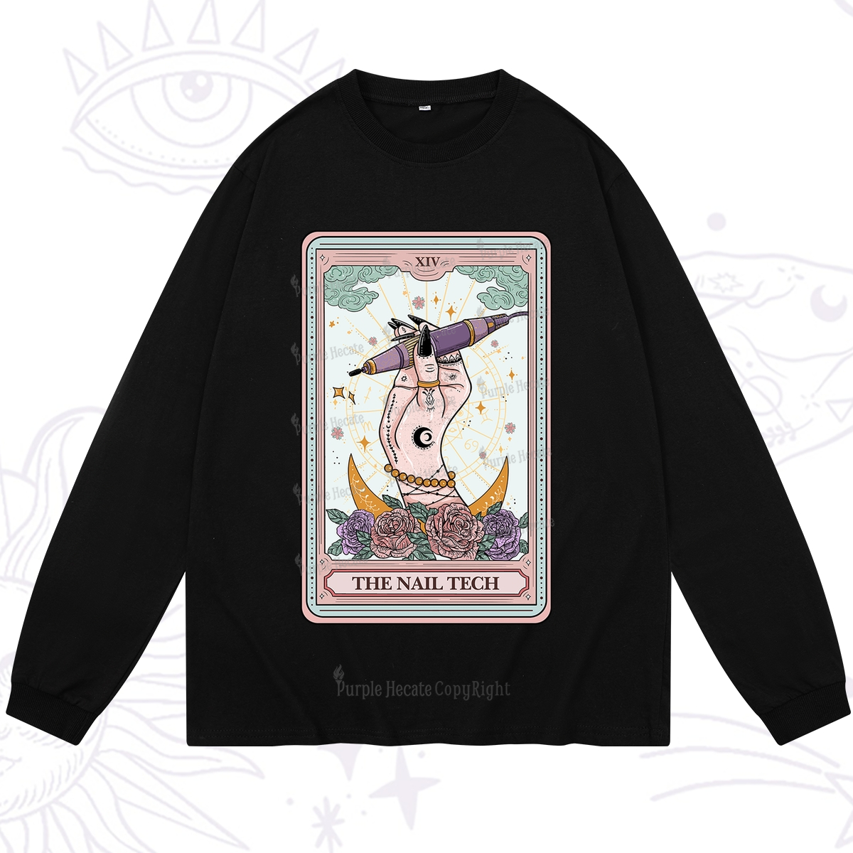 Purplehecate The Nail Tech Tarot Card Long Sleeve T-Shirt
