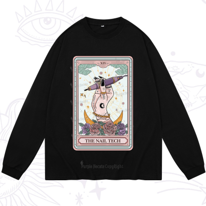 Purplehecate The Nail Tech Tarot Card Long Sleeve T-Shirt