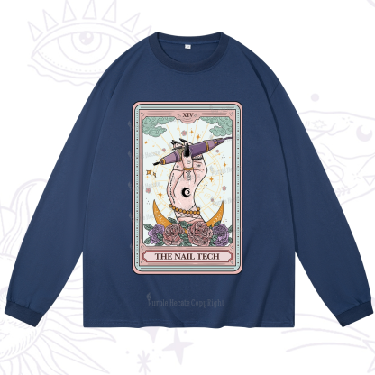 Purplehecate The Nail Tech Tarot Card Long Sleeve T-Shirt