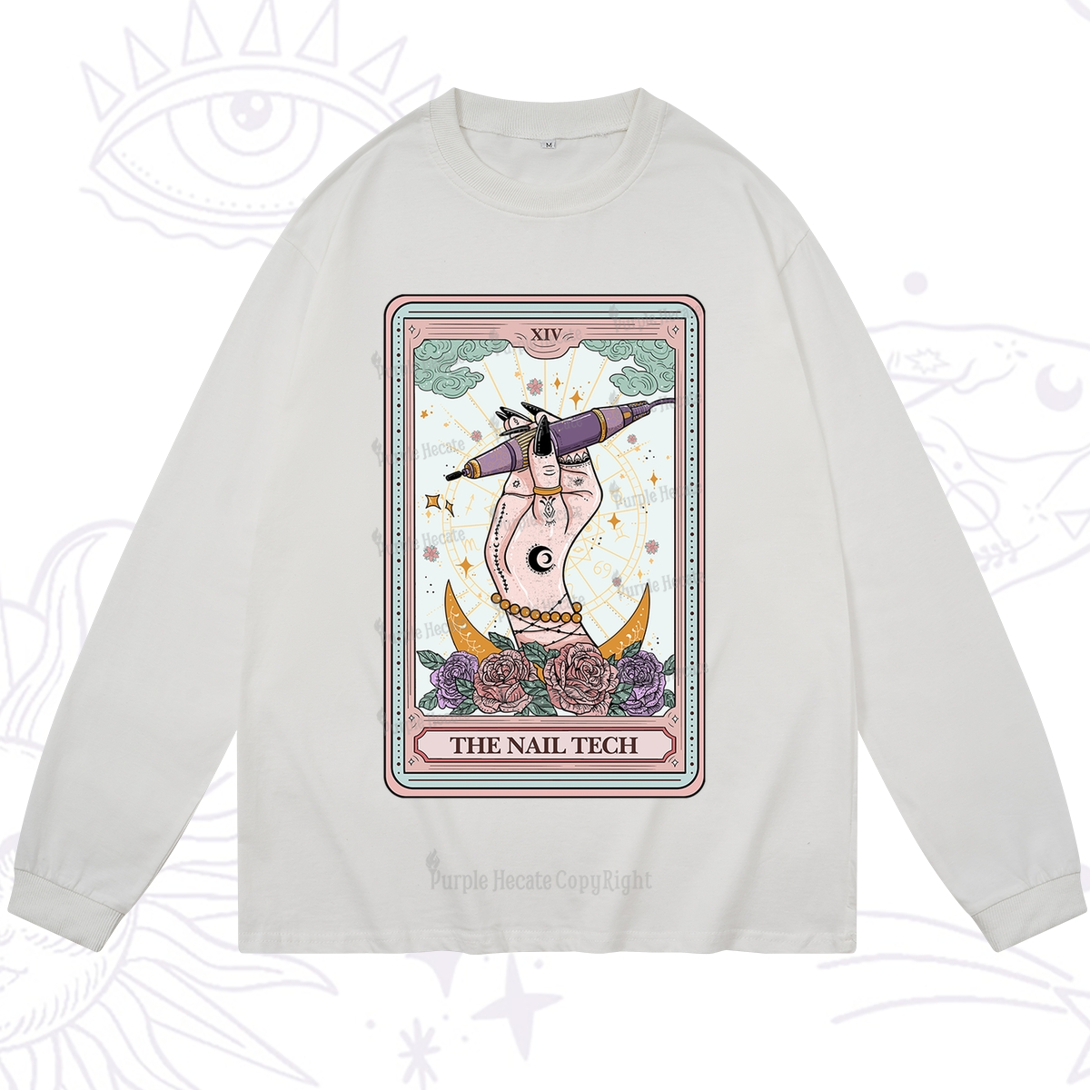 Purplehecate The Nail Tech Tarot Card Long Sleeve T-Shirt