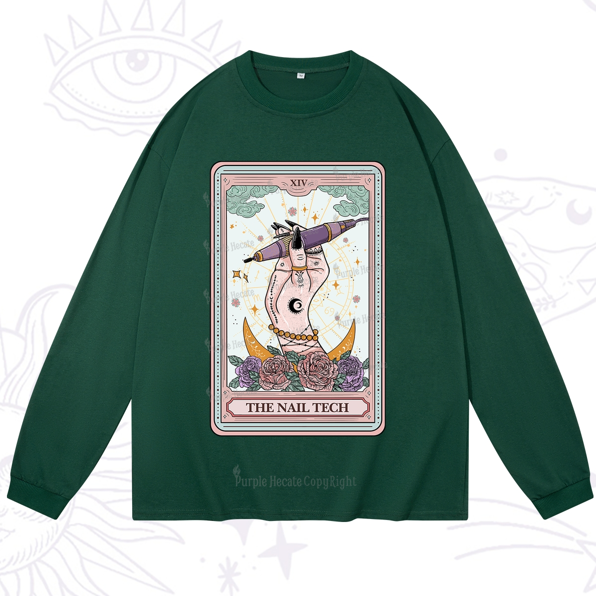 Purplehecate The Nail Tech Tarot Card Long Sleeve T-Shirt