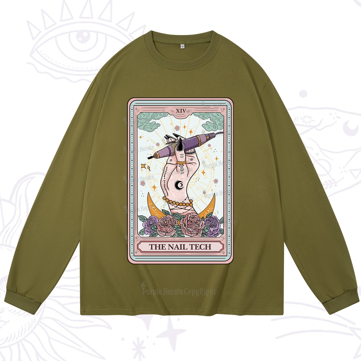 Purplehecate The Nail Tech Tarot Card Long Sleeve T-Shirt