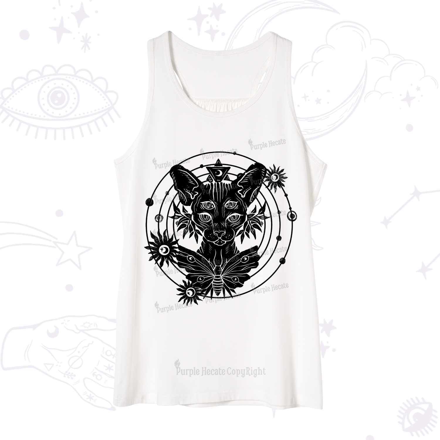 Purplehecate Mystic Sphynx Cat Lover Tank