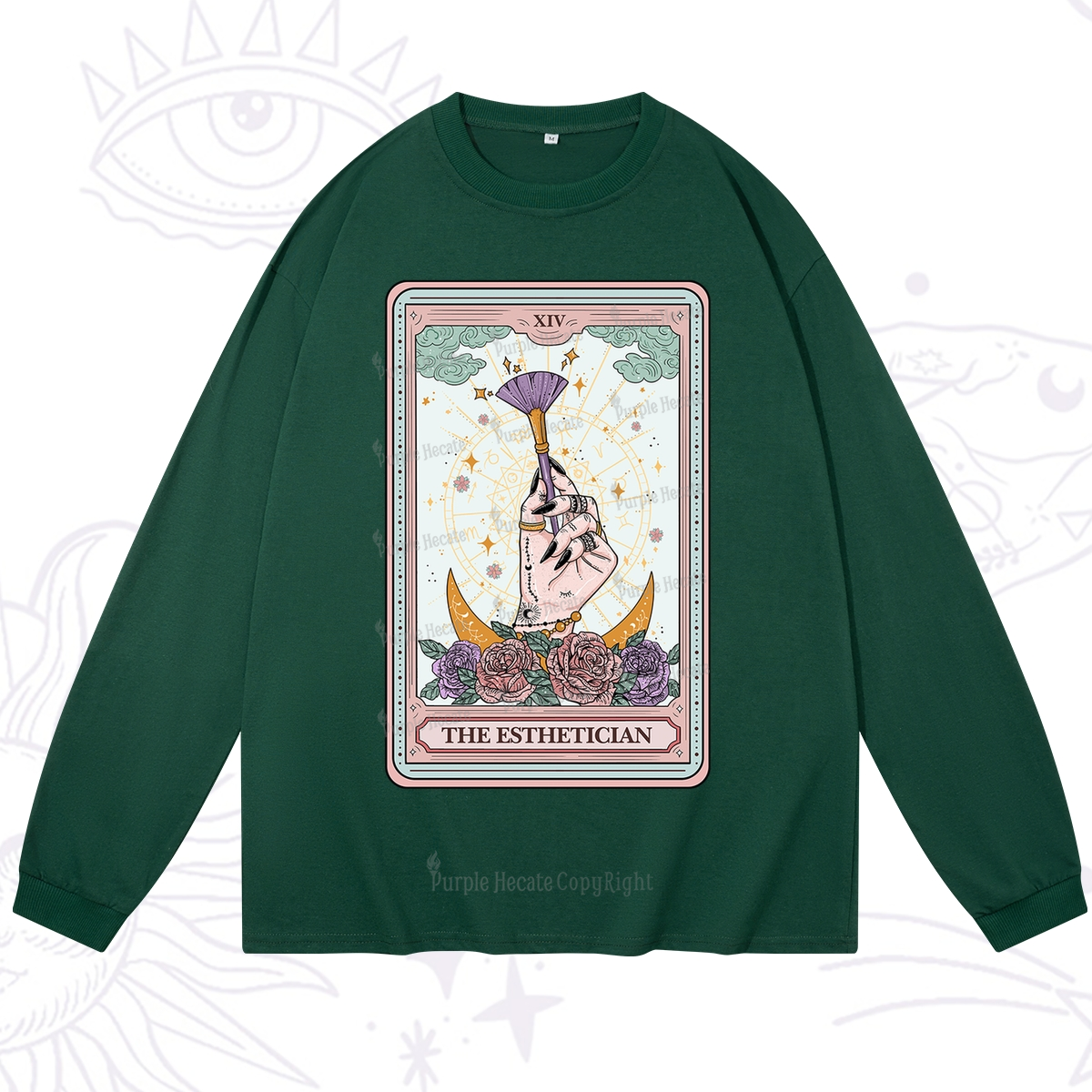Purplehecate The Esthetician Tarot Card Long Sleeve T-Shirt