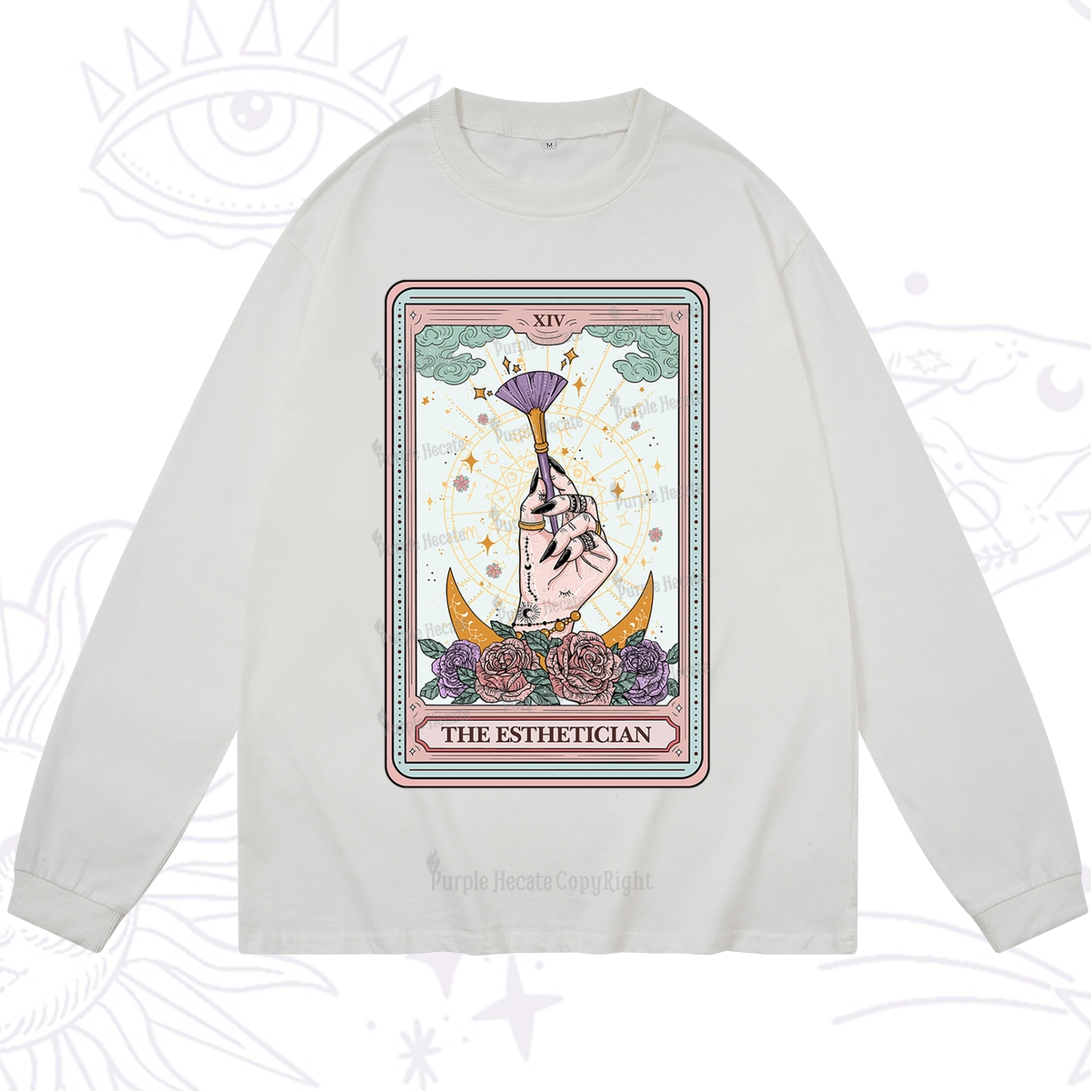 Purplehecate The Esthetician Tarot Card Long Sleeve T-Shirt