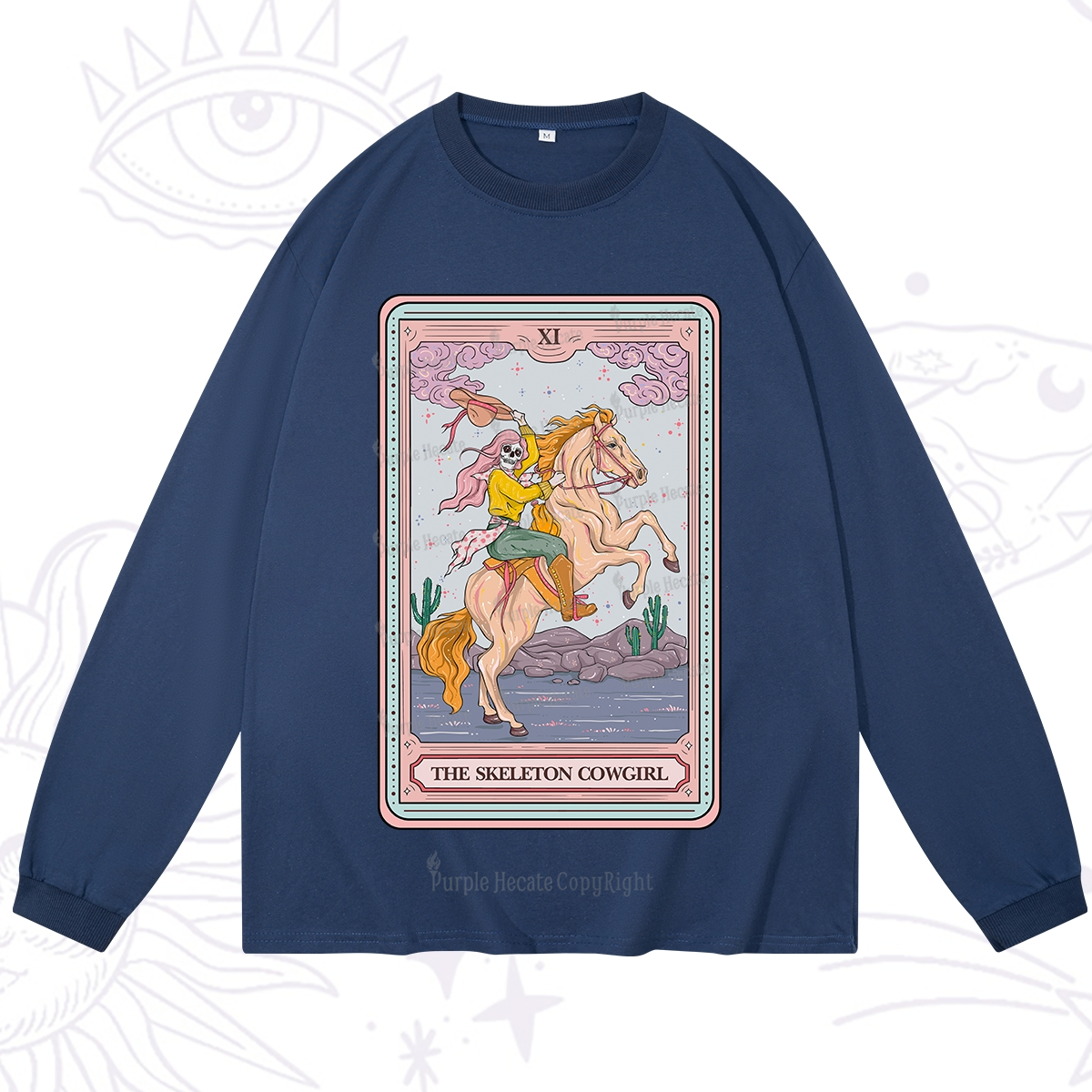 Purplehecate The Skeleton Cowgirl Tarot Card Long Sleeve T-Shirt