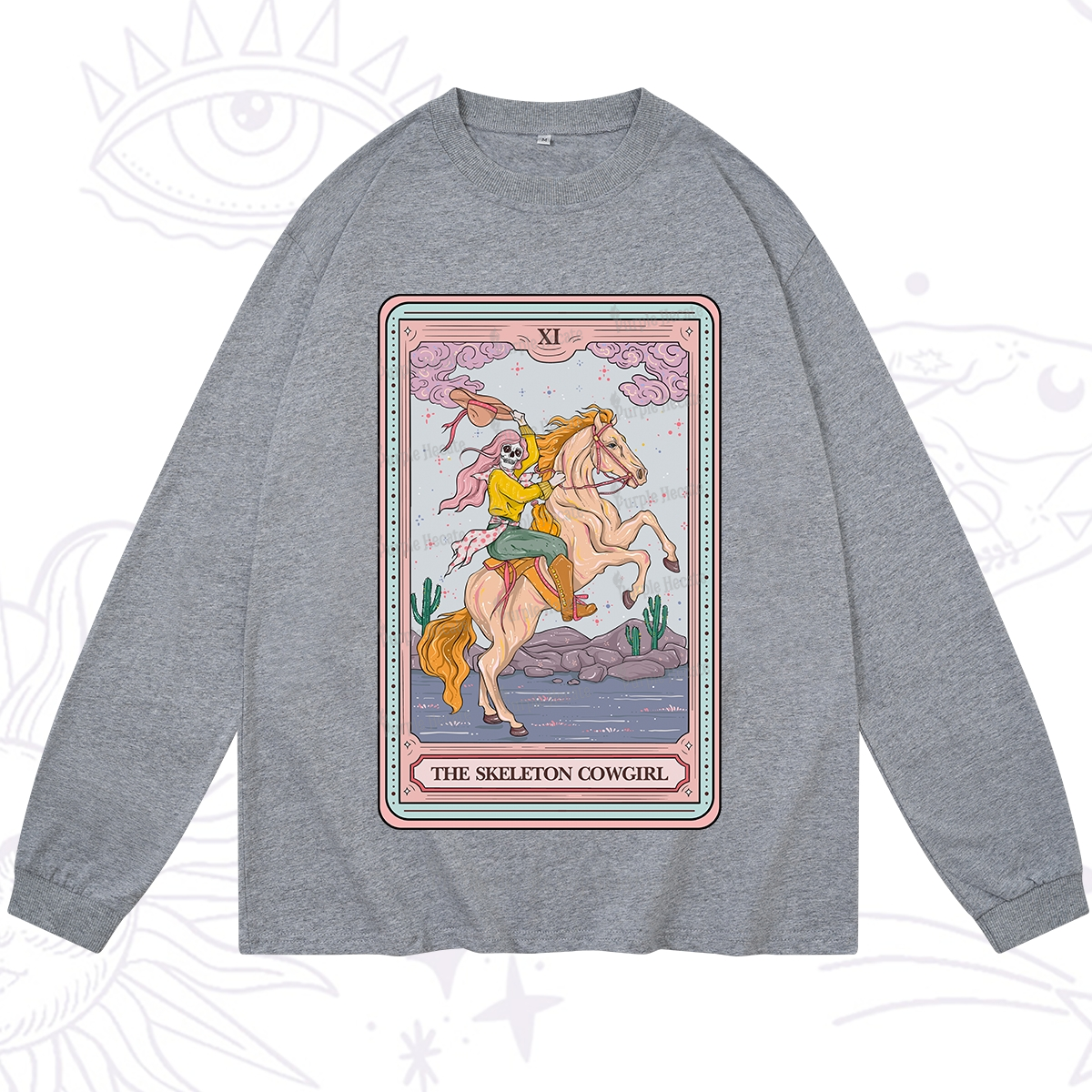 Purplehecate The Skeleton Cowgirl Tarot Card Long Sleeve T-Shirt