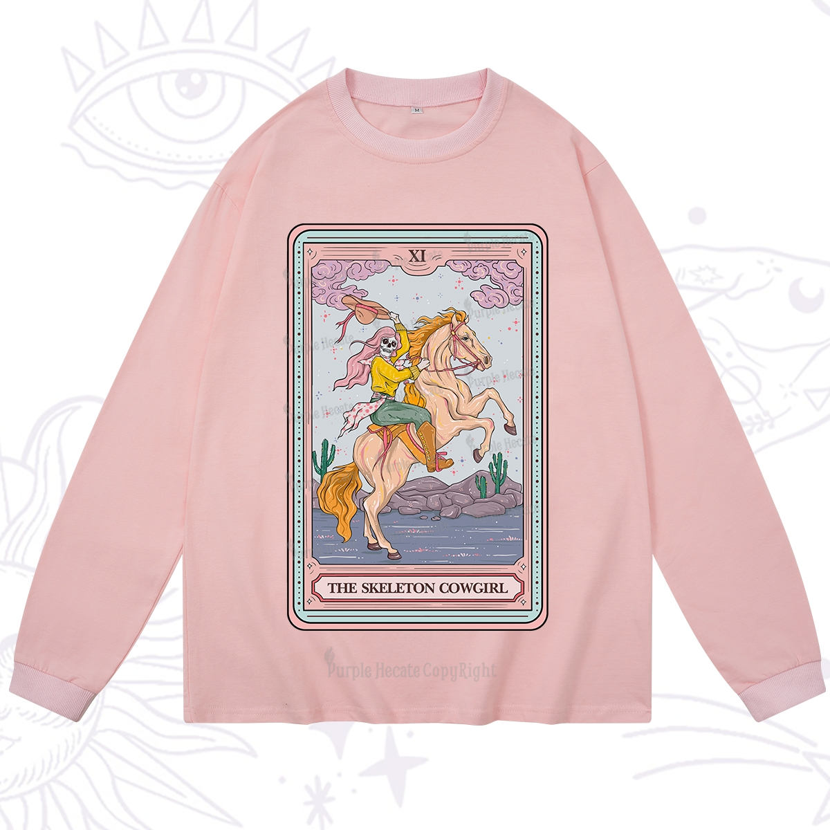 Purplehecate The Skeleton Cowgirl Tarot Card Long Sleeve T-Shirt