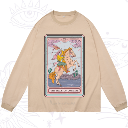 Purplehecate The Skeleton Cowgirl Tarot Card Long Sleeve T-Shirt