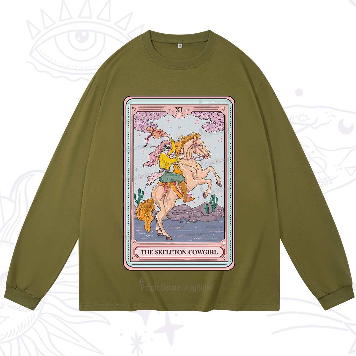 Purplehecate The Skeleton Cowgirl Tarot Card Long Sleeve T-Shirt