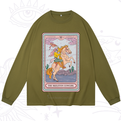 Purplehecate The Skeleton Cowgirl Tarot Card Long Sleeve T-Shirt