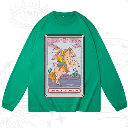 Purplehecate The Skeleton Cowgirl Tarot Card Long Sleeve T-Shirt