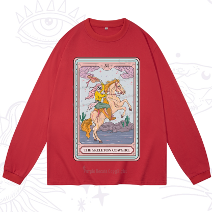 Purplehecate The Skeleton Cowgirl Tarot Card Long Sleeve T-Shirt