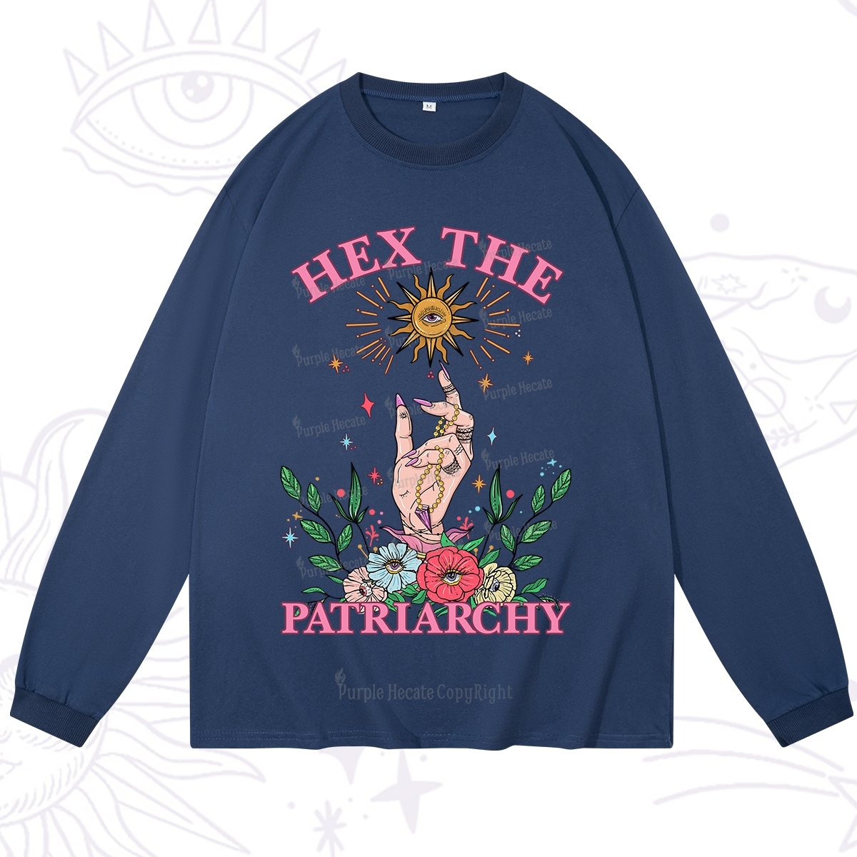 Purplehecate Hex The Patriarchy Witchy Long Sleeve T-Shirt