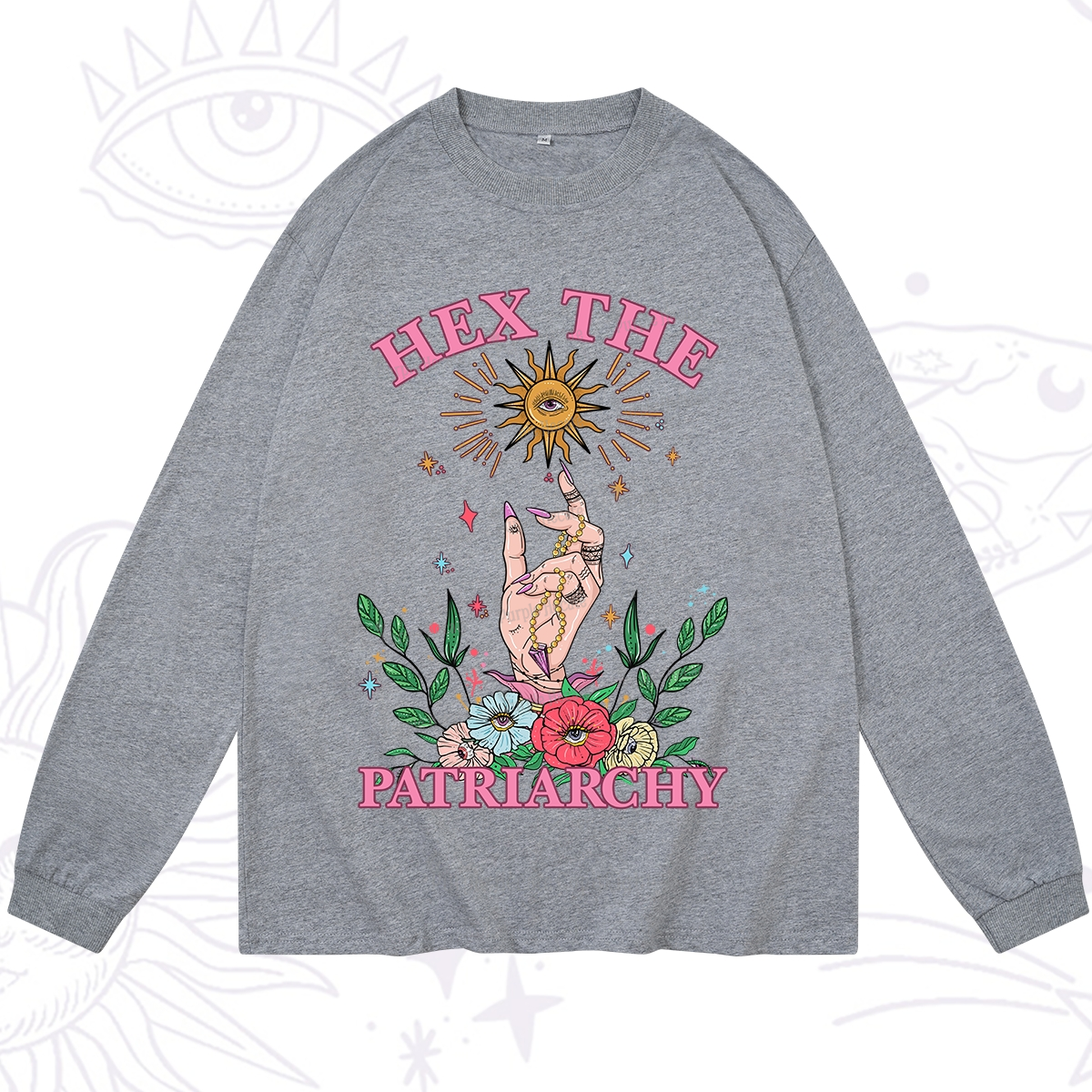 Purplehecate Hex The Patriarchy Witchy Long Sleeve T-Shirt