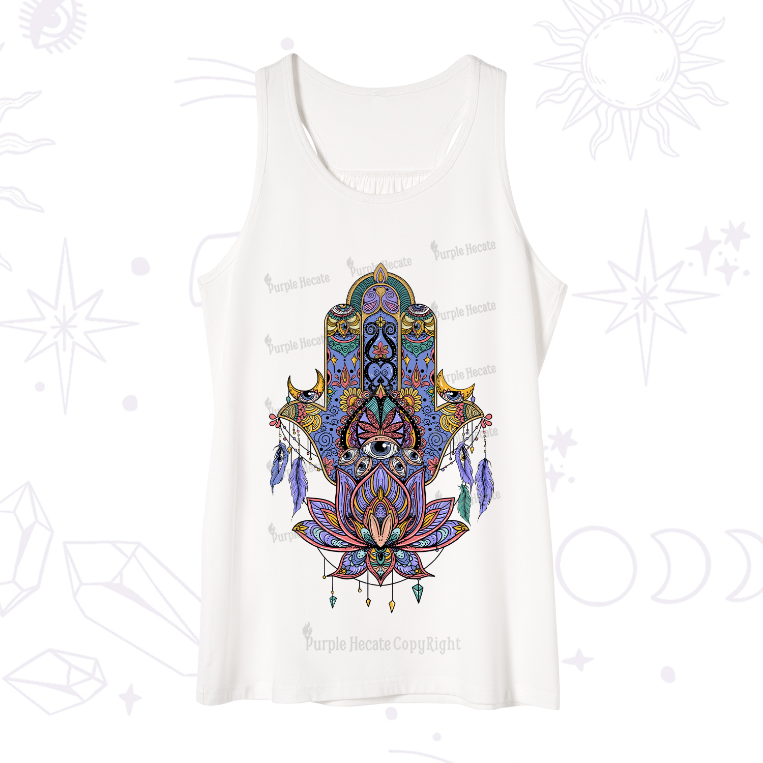 Purplehecate Hamsa Evil Eye Tank