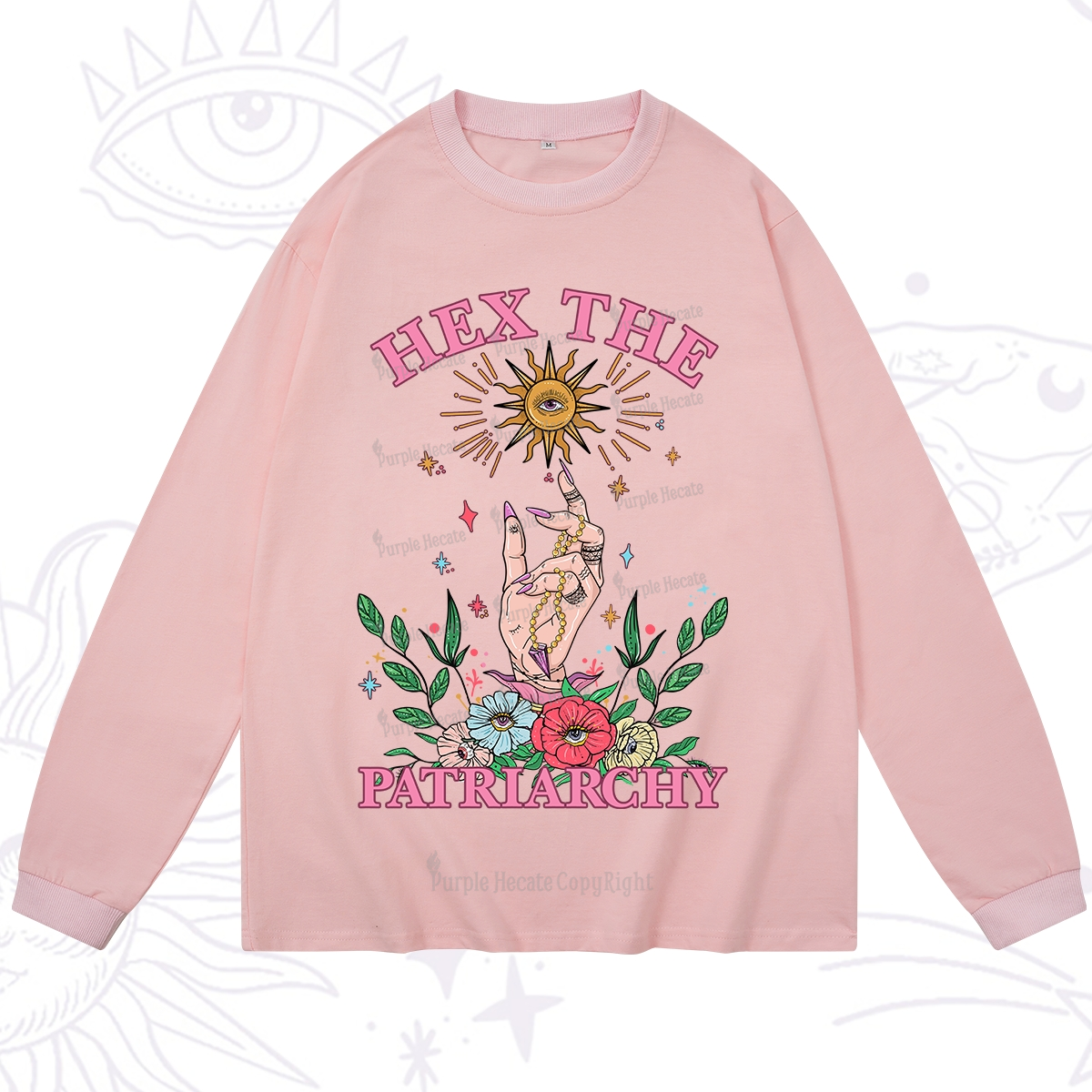 Purplehecate Hex The Patriarchy Witchy Long Sleeve T-Shirt
